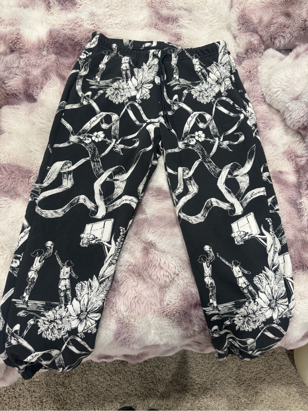 Jordan Black Floral Graphic Sweatpants